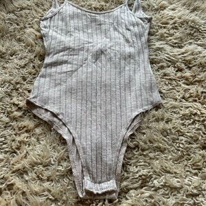 La Hearts Light Gray Ribbed Kids Bodysuit